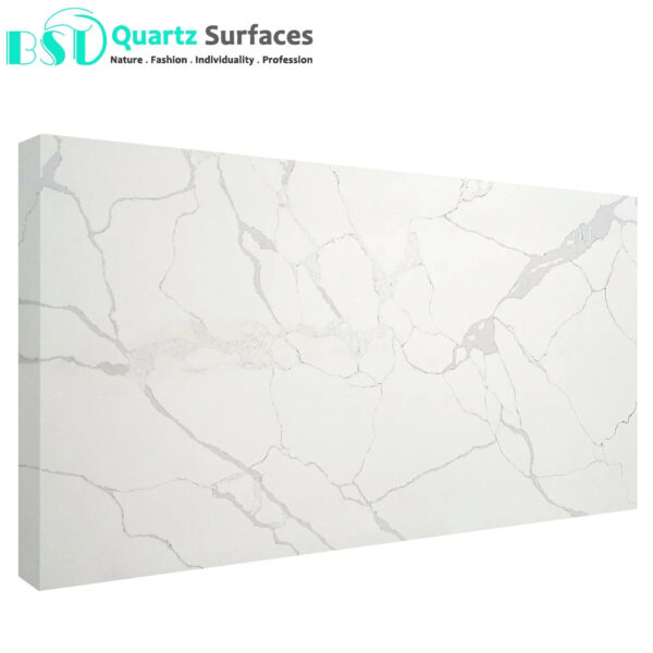 High Quality White Calacatta Quartz Stone Slab Used for Wall Covering Application Stone Island - Image 3