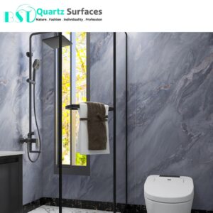 Luxury Modern Grey & Black Sintered Stone Tiles Wall Slab Sintered Stone Ceramic Tiles For Countertop Dining Table Wall Basin Fl