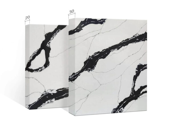 Artificial Stone Slabs Quartz Stone Slab Calacatta Marble With Grey Veins For Kitchen Countertops - Image 3