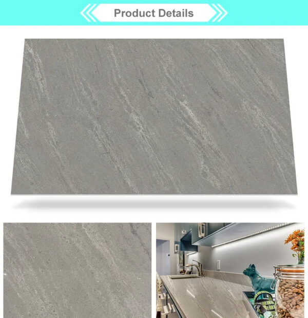 Cut to Size Quartz Stone for Kitchen Benchtop Super White Quartz Stone/Quartz Slab Engineered for Kitchen Countertop - Image 6