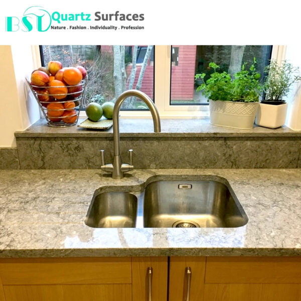 Grey Colors Quartz Stone with Leather Finish Kitchen Modern 49 Translucent Onyx Marble Stone Kitchen Counter Top Big Slab 0.04 % - Image 6
