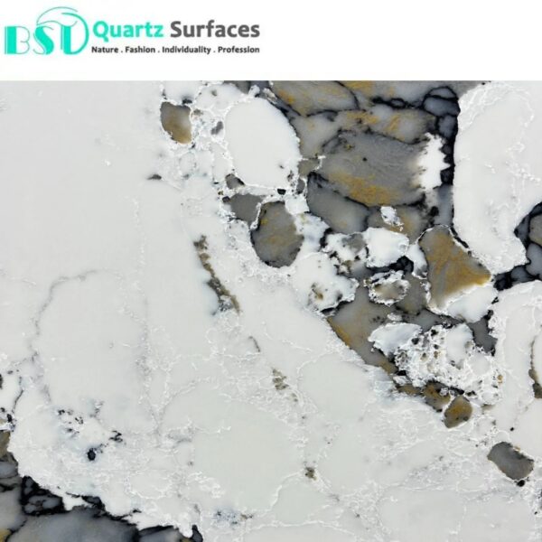 Opulent Plus-Luxury Quartz Kitchen Top  Prefab Quartz Island Countertops with Multi-Colored Veins - Image 3