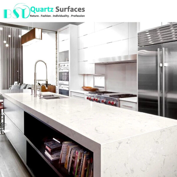 White-based Artificial Quartz Stone Slabs with Veins at a Low Price High Quality Wholesale Price Tile Countertop