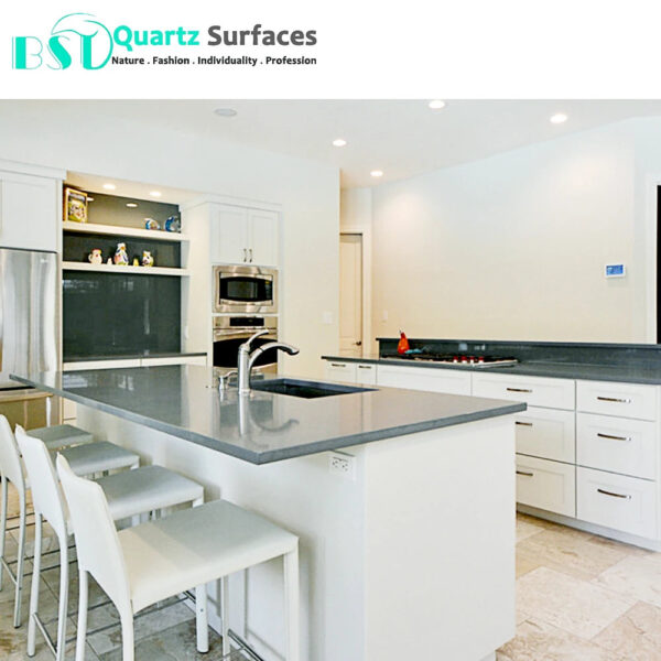 Wholesale grey sparkle crystal white quartz slab countertop white galaxy quartz stone black sparkle crystal quartz slab - Image 4