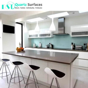 30mm Thickness Grey Solid Surface Quartz Stone Quartz Surfaces Artificial Solid Surface Light Grey Quartz Stone