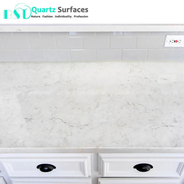 Crystal White Color Quartz Stone with Grey Vein  Natural Stone Look Marble Full Polished Glazed Matte Big Slab Sintered Stone - Image 6