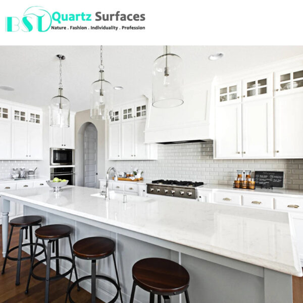 New Vein Collection Milk Shake Marble-looking Quartz Stone for Countertop