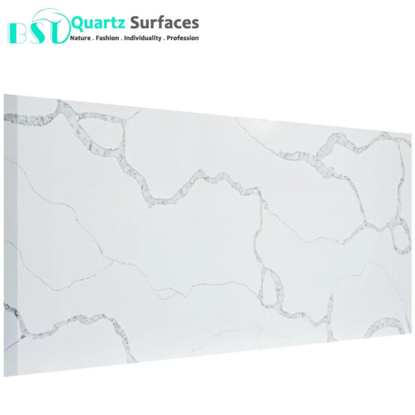 Calacatta Nuvo Quartz Slab with 93% Natural Quartz Raw Materials Nuvo Losas de Cuarzo Shower Surrounds Full Quartz - Image 3