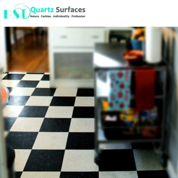 Black Sparkle Quartz Stone for Floor Tiles Stone Island Polished Glazed Marble Porcelain BST Metal Imitation Look CLASSIC Modern - Image 5