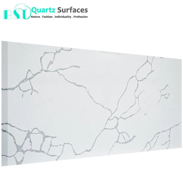 Wholesale Customized High Quality Thailand White Quartz Stone Slab for Kitchen Countertop - Image 2
