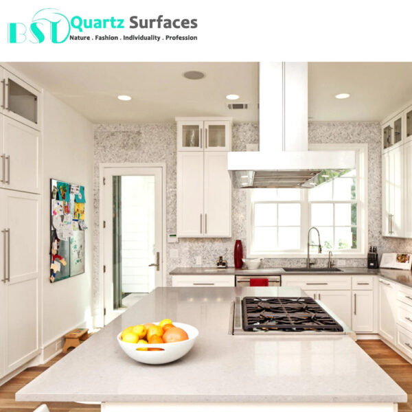 New Vein Collection Milk Shake Marble-looking Quartz Stone for Countertop - Image 3