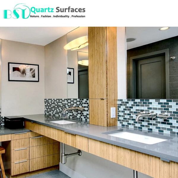 Wholesale grey sparkle crystal white quartz slab countertop white galaxy quartz stone black sparkle crystal quartz slab - Image 5