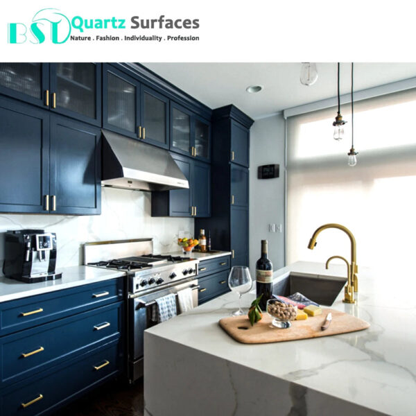 Wholesale Customized High Quality Thailand White Quartz Stone Slab for Kitchen Countertop - Image 5
