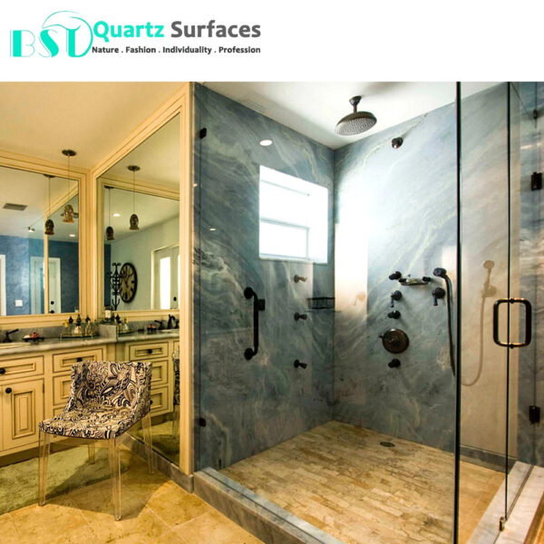 Full Polished Glazed Matte Big Slab Floor Tiles Stone Look Marble Porcelain Ceramic Wall Natural The Cheapest Bookmatched Blue - Image 6