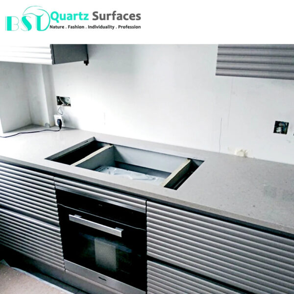 Island Top With Grey Quartz Factory Gate Prices Marble Looking Quartz Stone Kitchen Island tops Big Slab - Image 6