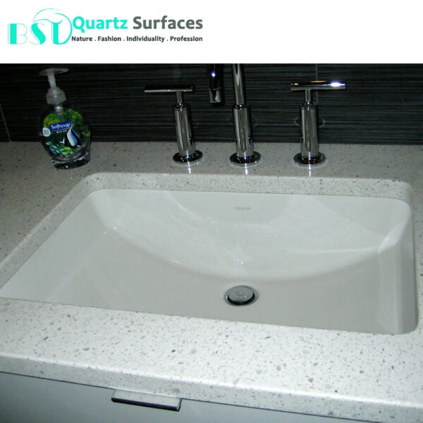 Countertop with White Color Quartz Marble Sheet New Design Artificial Quartz Stone Factory Producing Slab - Image 5