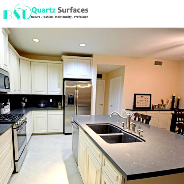 New Product Carrera Black Artificial Quartz Stone Wholesale Quartz Slabs White Calacatta Polished For Kitchen Countertop - Image 6