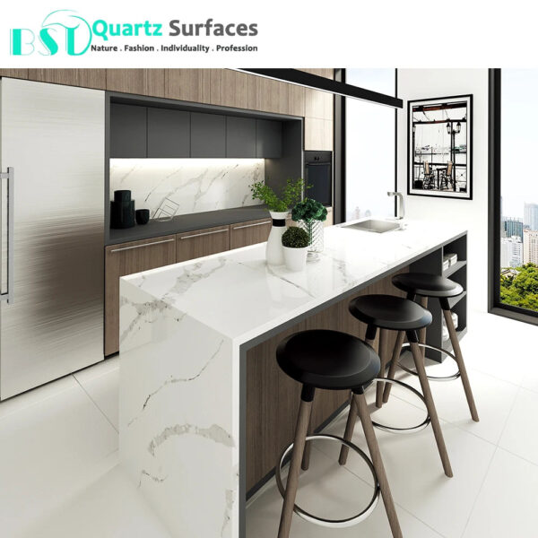 Island Top With Calacatta Quartz The Latest Marble Imitation Stone High Quality Hotel Sintered Stone Wall Countertops Artificial - Image 6