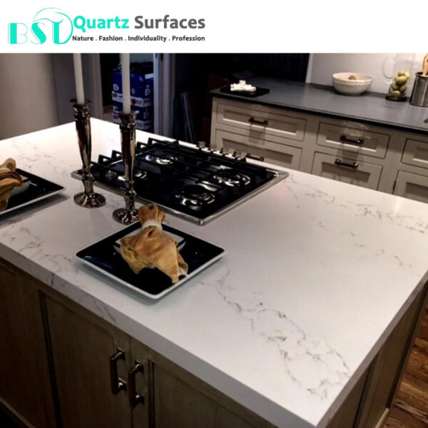 3cm Big Slab Surface Polished White Calacatta Wholesale Artificial Quartz Stone Countertop Quartz Slab Price - Image 3