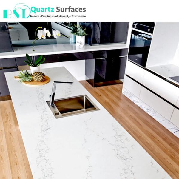 Hot sale Calacatta new design artificial quartz stone factory producing slab and cut to size top/tile countertop - Image 3