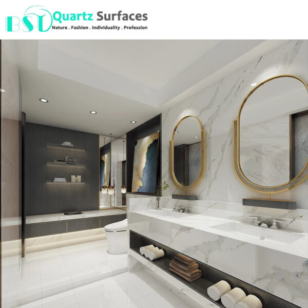 Island Top With Calacatta Quartz The Latest Marble Imitation Stone High Quality Hotel Sintered Stone Wall Countertops Artificial - Image 5