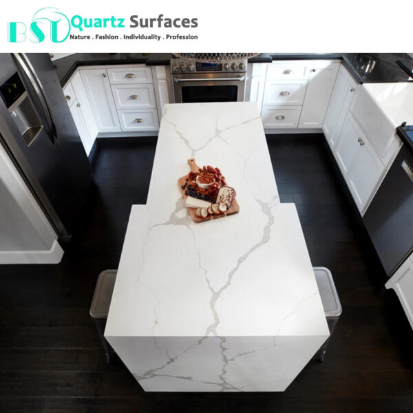 Super White Quartz Stone/Quartz Slab Engineered for Kitchen Countertop Pure White Quartz - Image 3