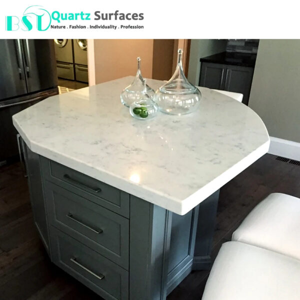 Chinese White Carrera Quartz Engineered Stone Marble Black Large Format Sintered Stone For Countertop Dining Table Wall Basin - Image 6