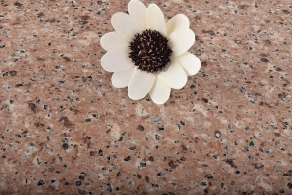 Peach Red Granite Look Artificial Quartz Stone For Kitchen Countertop Wall - Image 5