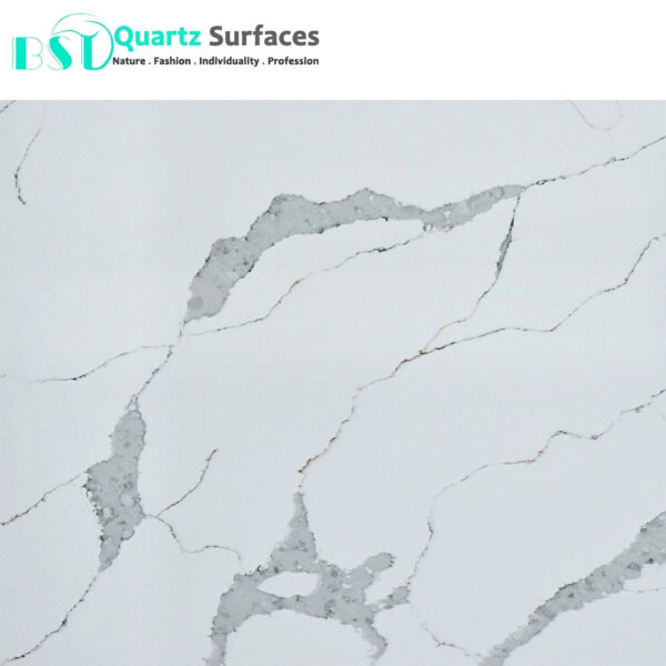 Mable Imitation Calacatta Gold Quartz Stone High Quality Hotel Sintered Wall Countertops Artificial Quartz Slabs Sintered Stone - Image 2