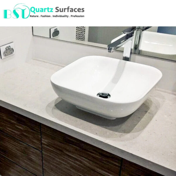 Island Top With Grey Quartz Factory Gate Prices Marble Looking Quartz Stone Kitchen Island tops Big Slab - Image 4
