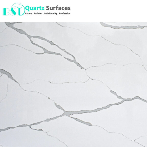 6.5mm Thin Calacatta Artificial Quartz Fish Belly White Tile for Living Room and Bedroom Artificial Stone Shower Wall Panel