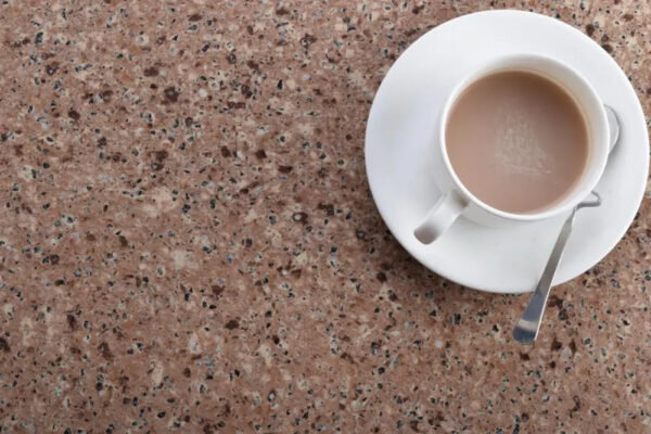 Peach Red Granite Look Artificial Quartz Stone For Kitchen Countertop Wall - Image 6