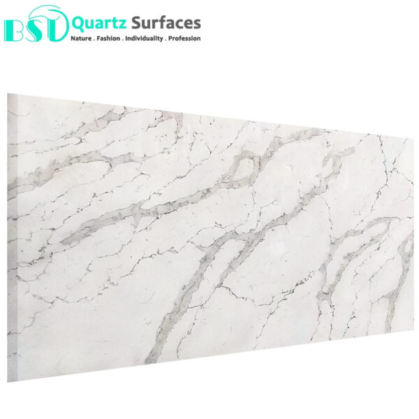 Calacatta Statuario Quartz Stone Foshan Manufacturer Quartz Stone Countertops Slabs - Image 3