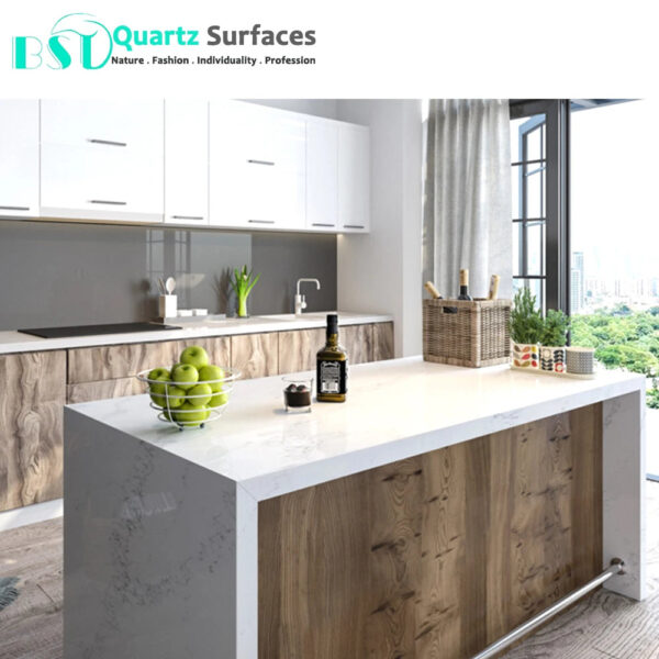 Hot sale Calacatta new design artificial quartz stone factory producing slab and cut to size top/tile countertop - Image 4