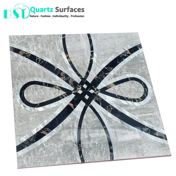 Customized Design Flower Pattern Mosaic Marble Tiles Ground Flooring For Corridor Marble Mosaic Tile with Flower Designs - Image 4