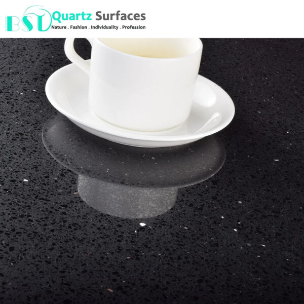 Black Sparkle Quartz Stone for Floor Tiles Stone Island Polished Glazed Marble Porcelain BST Metal Imitation Look CLASSIC Modern - Image 2