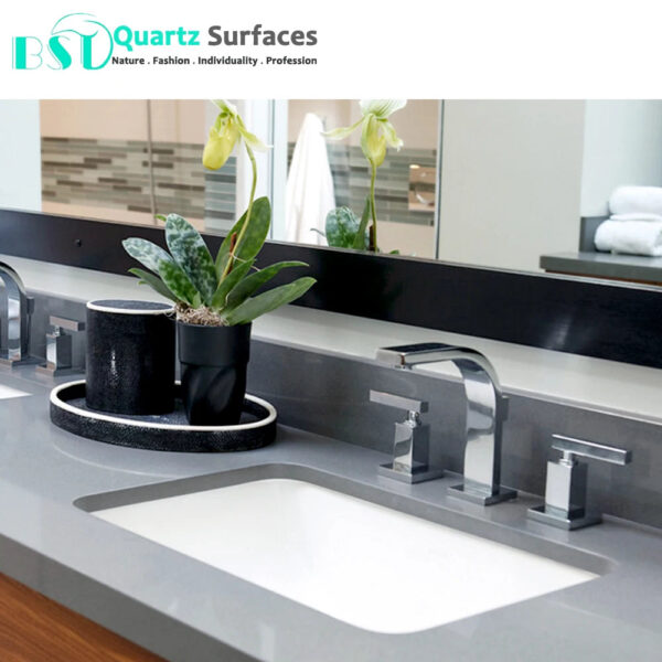 Wholesale grey sparkle crystal white quartz slab countertop white galaxy quartz stone black sparkle crystal quartz slab - Image 6