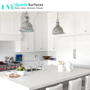 White Carrera Marble Looking Artificial Quartz Stone Slabs with per Square Meter Price