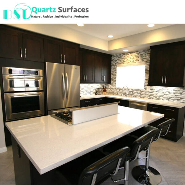 Snow White Stellar Artificial Quartz Stone for Kitchen Countertop Large Porcelain Paving Slab 12 mm Thickness Sintered Stone - Image 4