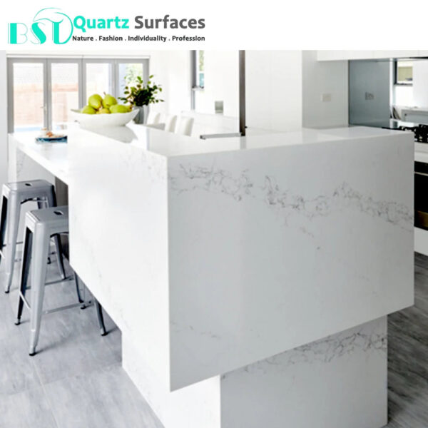 Hot sale Calacatta new design artificial quartz stone factory producing slab and cut to size top/tile countertop