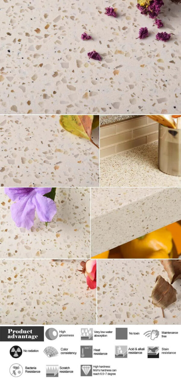 Artificial Beige Almond Rocca Big Porcelain Wall Slab Flooring Tiles Hotel Countertop Dining Table Sintered Stone - Image 6
