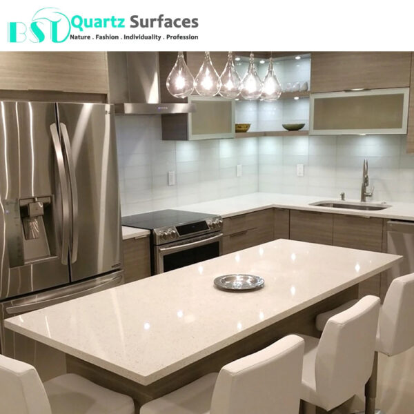 Countertop with White Color Quartz Marble Sheet New Design Artificial Quartz Stone Factory Producing Slab - Image 3