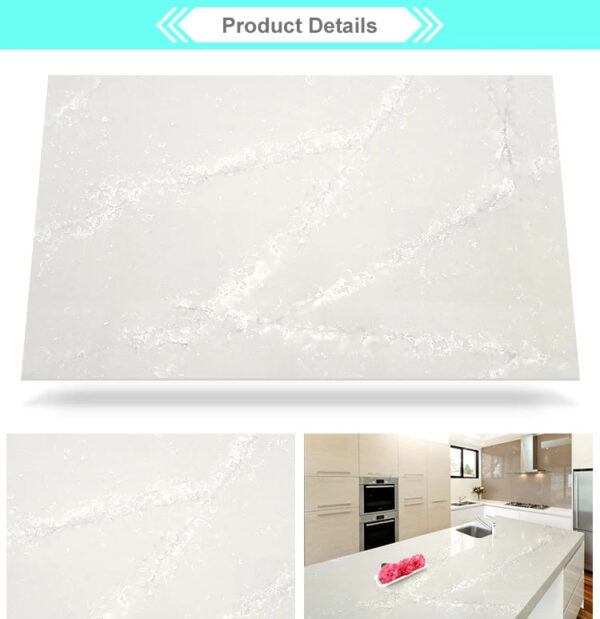 Kitchen Restaurant Granite 93% Natural Quartz Resin Counter Table Tops High Quality Hotel Sintered Stone Wall - Image 4