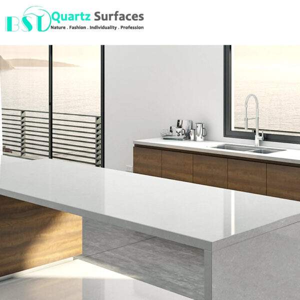 New Vein Collection Milk Shake Marble-looking Quartz Stone for Countertop - Image 6