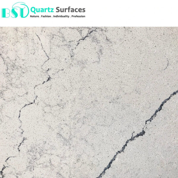 New Look Sereno Bianco Manufacturer Brownish Quartz Stone Slab with Grey Veins for Countertops Available Quickly - Image 4