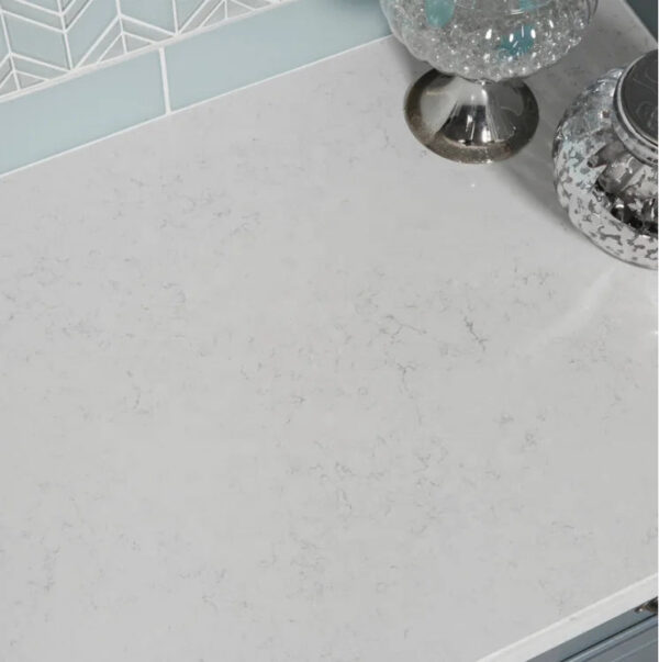 White Quartz Countertop with Grey Veins Chinese Hotsale White Calacatta With Grey Vein Artificial Engineered Quartz Slab - Image 2