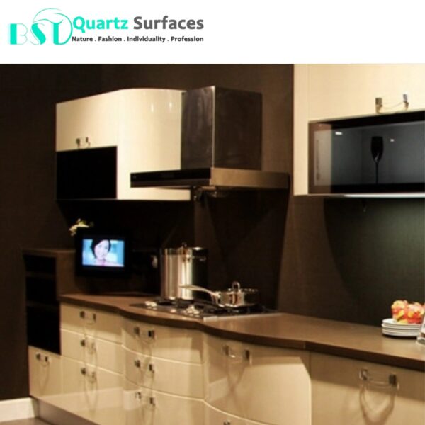 Ice Grey Brown Chocolate Quartz Stone Slab For Tops or Engineered Flooring - Image 6