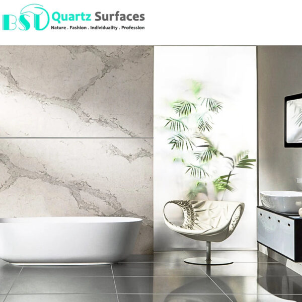 Popular Crystal Calacatta Nuvo Artificial Quartz Stone Slab at a Wholesale Price - Image 4