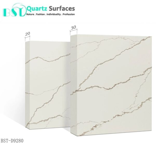 Arctic Storm Calacatta Quartz Stone For Kitchen Countertops  White Background Color Quartz Stone Slabs - Image 4