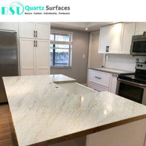 Wholesale Artificial White Quartz Stone Slab Prefabricated Countertop Faux Quartz for Kitchen Top